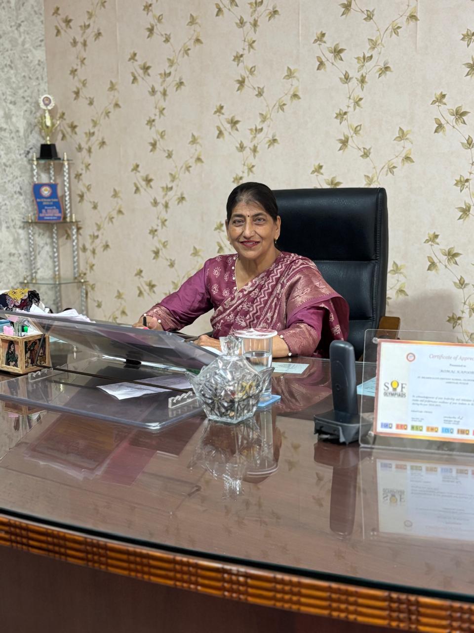 Mrs Komal Kapoor Managing Director of St. Soldier Convent School Amritsar